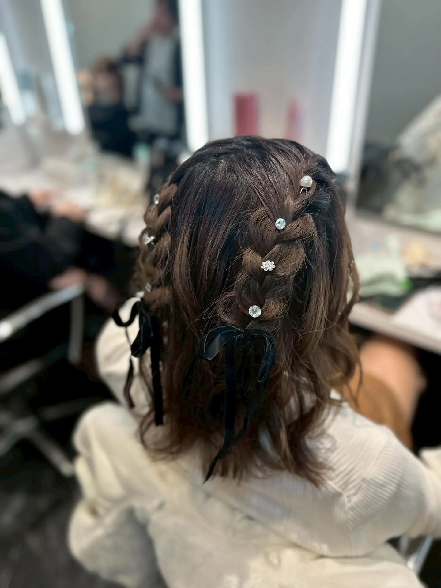 編み込みハーフツイン🔹